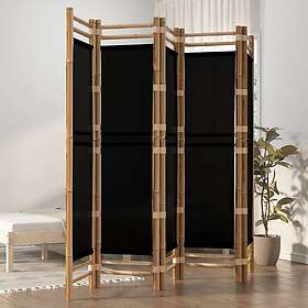 vidaXL Rumsavdelare 5 paneler hopfällbar 200 cm bambu och kanvas 350629