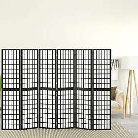 vidaXL Rumsavdelare med 6 paneler japansk stil 240x170 cm svart 352082