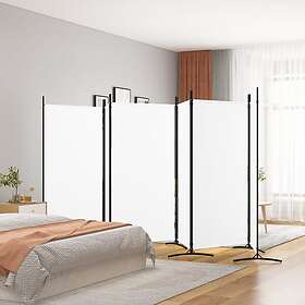 vidaXL Rumsavdelare 6 paneler vit 520x180 cm tyg 350270