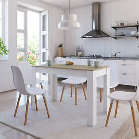 vidaXL Matbord vit och sonoma-ek 120x60x76 cm konstruerat trä 800437