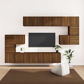 vidaXL Tv-skåp 10 delar brun ek konstruerat trä 3120307