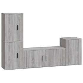 vidaXL Tv-skåp 4 delar grå sonoma konstruerat trä 3188604