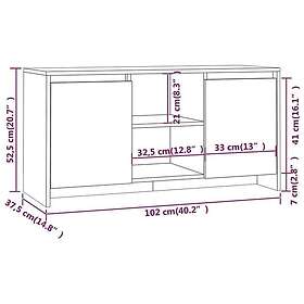 vidaXL TV-benk grå sonoma-ek 102x37,5x52,5 cm spånskiva 813021