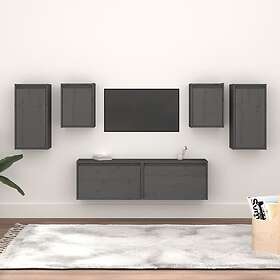 vidaXL TV-taso 6 st grå massiv furu 3100241