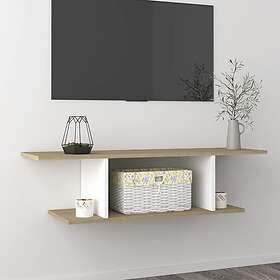 vidaXL Väggmonterat tv-skåp vit och sonoma-ek 103x30x26,5 cm 806985
