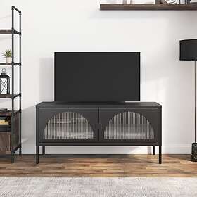 vidaXL Tv-bänk svart 105x35x50 cm glas och stål 352998