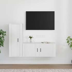 vidaXL Tv-skåp 2 delar högglans vit konstruerat trä 3188736