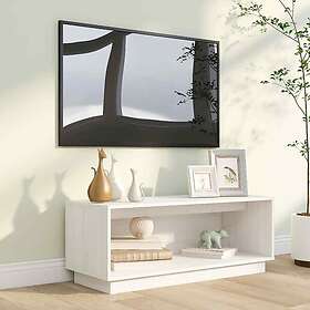 vidaXL TV-bænk vit 90x35x35 cm massiv furu 813830