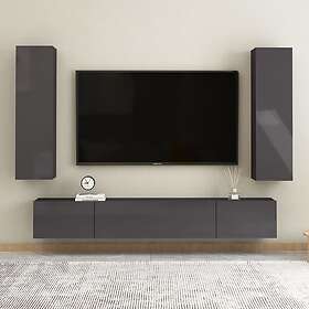 vidaXL TV-skåp 4 delar grå högglans spånskiva 3079485