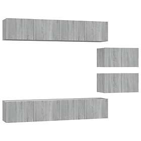 vidaXL Tv-skåp 6 delar grå sonoma konstruerat trä 3114604