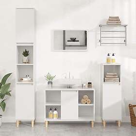 vidaXL Badrumsmöbler set 2 delar vit högglans konstruerat trä 3185711