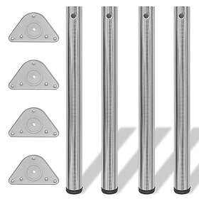 vidaXL Höjdjusterbara bordsben 4 st borstad nickel 710 mm 242145