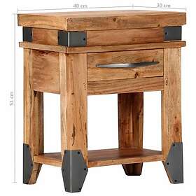 vidaXL Nattbord 40x30x51 cm massivt acaciaträ 282749
