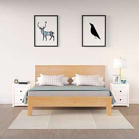 vidaXL Sängbord 2 st vit 50x35x61,5 cm massiv furu 813682