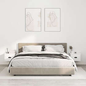 vidaXL Yöpöytä Kiiltävä valkoinen 41.5x36x28cm 816381