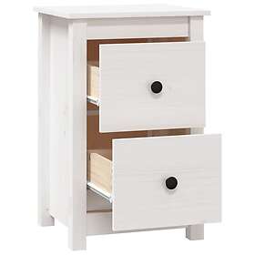 vidaXL Yöpöytä 2 st vit 40x35x61,5 cm massiv furu 820949