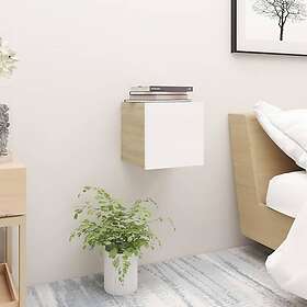 vidaXL Sängbord vit och sonoma-ek 30,5x30x30 cm konstruerat trä 3079721