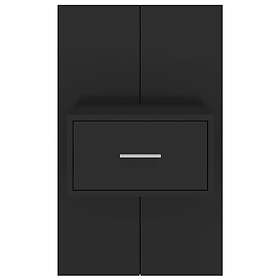 vidaXL Väggmonterat sängbord svart 810973