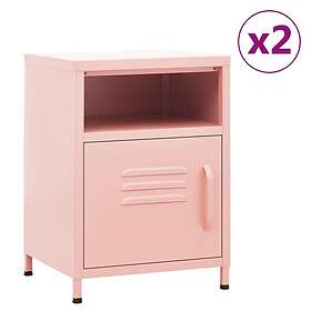 vidaXL Yöpöytä 2 st rosa 35x35x51 cm stål 3095218