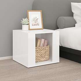 vidaXL Yöpöytä högglansiga vit 41x40x36 cm konstruerat trä 816546
