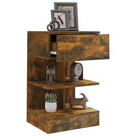 vidaXL Sängbord Rökfärgad Brun Ek 40x35x65cm Konstruerat Trä 816042