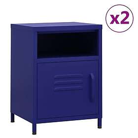 vidaXL Sängbord 2 st marinblå 35x35x51 cm stål 3095215