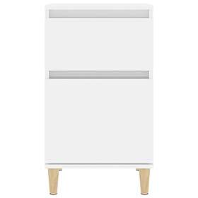 vidaXL Sängbord vit högglans 40x35x70 cm 819696