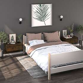 vidaXL Yöpöytä savunruskea tammi 40x30x15cm 2 kpl