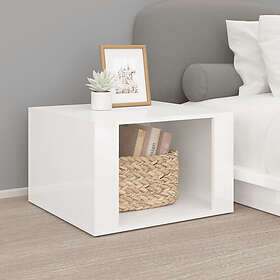 vidaXL Sängbord vit högglans 57x55x36 cm konstruerat trä 816554