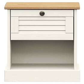 vidaXL Sängbord VIGO vit 42x35x40 cm massiv furu 353155
