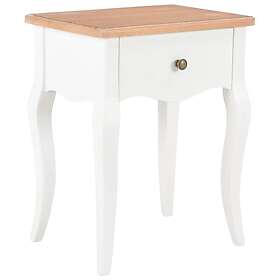 vidaXL Sängbord vit och brun 40x30x50 cm massiv furu 280006