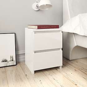 vidaXL Sängbord vit högglans 30x30x40 cm konstruerat trä 800525