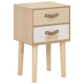 vidaXL Sängbord med 2 lådor 30x25x49,5 cm massiv furu 247388