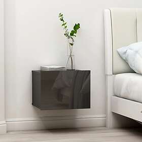 vidaXL Sängbord 2 st grå högglans 40x30x30 cm spånskiva 801070
