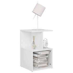 vidaXL Sängbord Vit Högglans 35x35x55cm Konstruerat Trä 806358