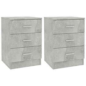 vidaXL Nattbord 2 stk betonggrå 38x35x56cm konstruert tre 800459