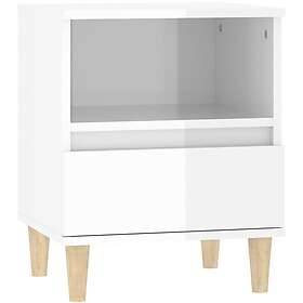 vidaXL Sängbord vit högglans 40x35x50 cm 821798