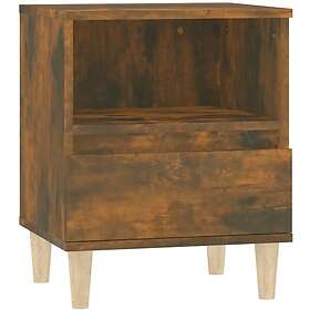 vidaXL Sängbord Rökfärgad ek 40x35x50 cm 821804