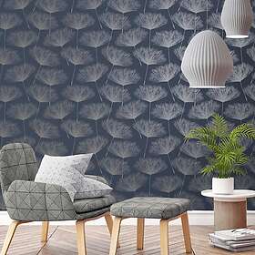 vidaXL DUTCH WALLCOVERINGS Tapet Fleur marinblå och grå 437424