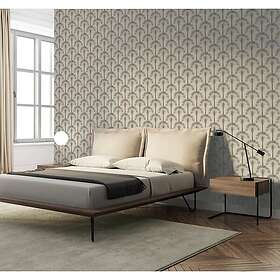 vidaXL DUTCH WALLCOVERINGS Tapet Palm Palace gräddvit och guld 442608