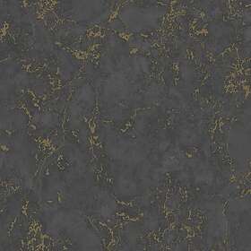 vidaXL DUTCH WALLCOVERINGS Tapet marmor svart och guld 430642