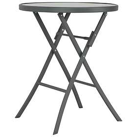 vidaXL Hopfällbart cafébord grå 60x70 cm glas och stål 44714