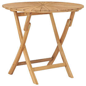 vidaXL Hopfällbart trädgårdsbord Ø 85 cm massivt teakträ 49438
