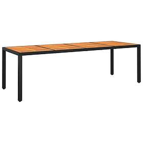 vidaXL Trädgårdsbord 250x100x75 cm akaciaträ och konstrotting svart 310596