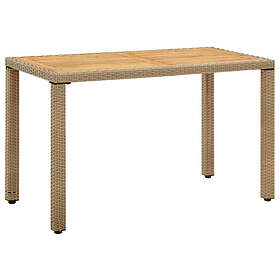 vidaXL Trädgårdsbord beige 123x60x74 cm konstrotting & massivt akacia 316797