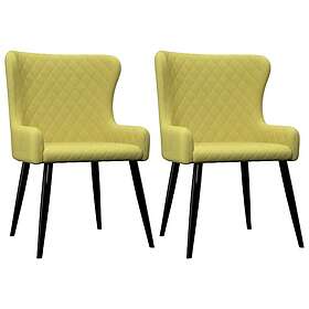 vidaXL Matstolar 2 st grön tyg 282520