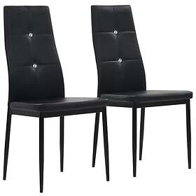 vidaXL Chaises de salle à manger 2 pcs noir similicuir 246187