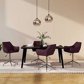 vidaXL Matstolar snurrbara 4 st lila tyg 3090311