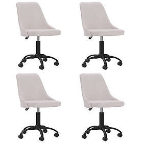 vidaXL Snurrbara matstolar 4 st gräddvit tyg 3090173