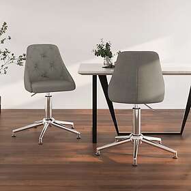 vidaXL Snurrbara matstolar 2 st mörkgrå tyg 3084778